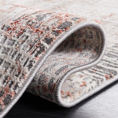 Safavieh 6 ft. 7 in. x 6 ft. 7 in. Rust & Gray Vogue Power Loomed Round Rug VGE117P-7R